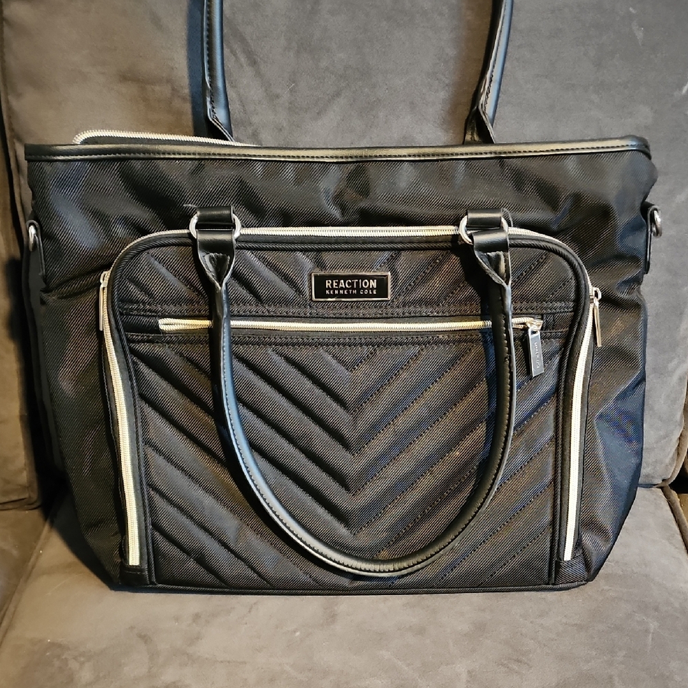 Kenneth Cole Reaction Black and Gold Laptop Tote